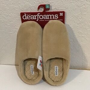 Dearfoams Beige Plush Slippers